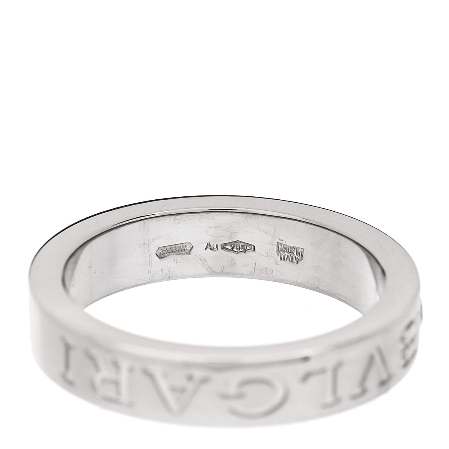 Bulgari 18K White Gold Diamond B.Zero1 Essential Band Ring 50 5.5 4 of 5