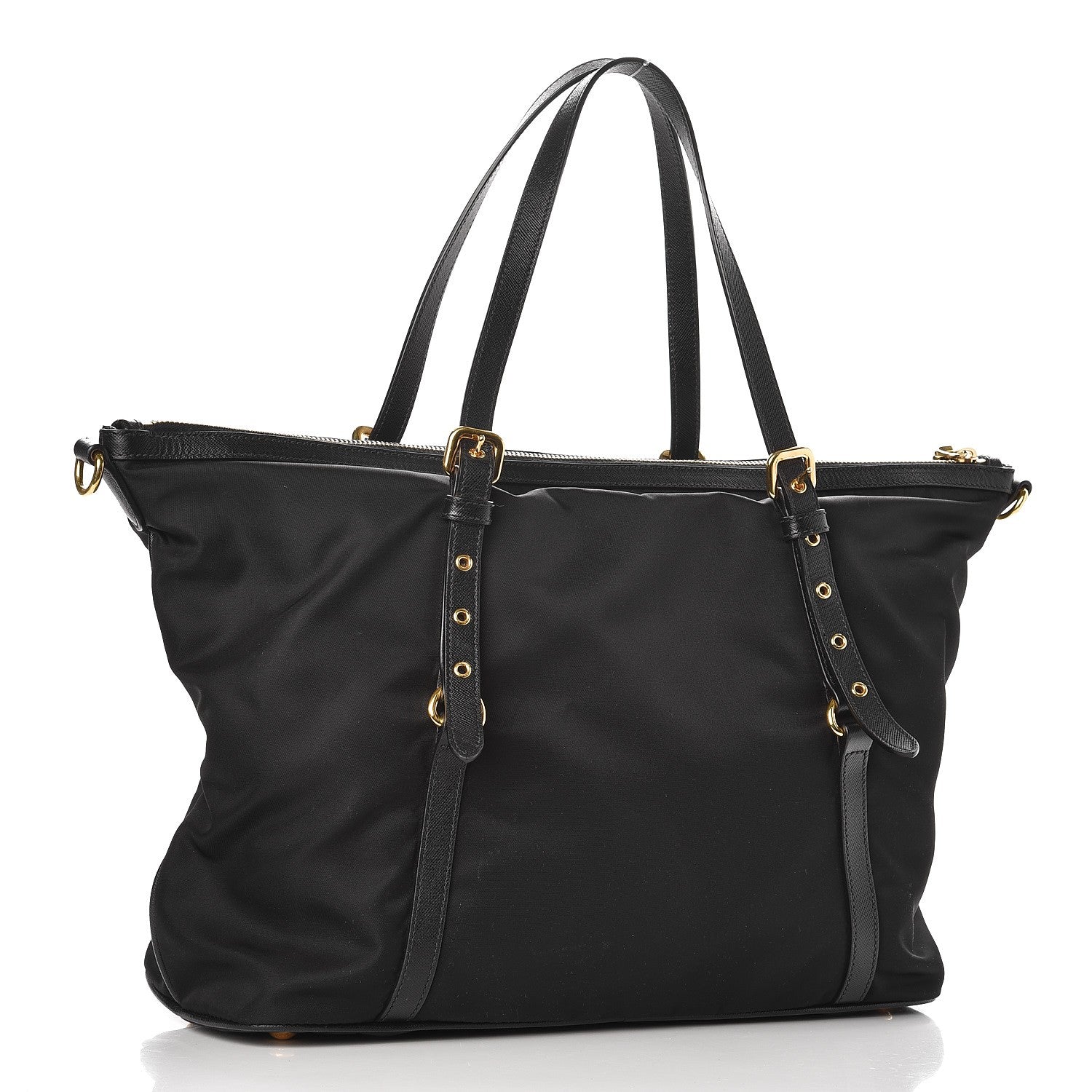 Prada Tessuto Nylon Saffiano Tote Nero Black 3 of 7