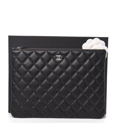 Chanel Lambskin Quilted Medium Cosmetic Case Black 8 of 8