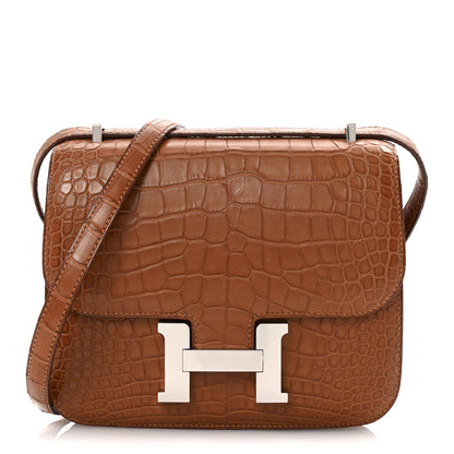 Hermes Matte Alligator Constance 18 Gold 1 of 10
