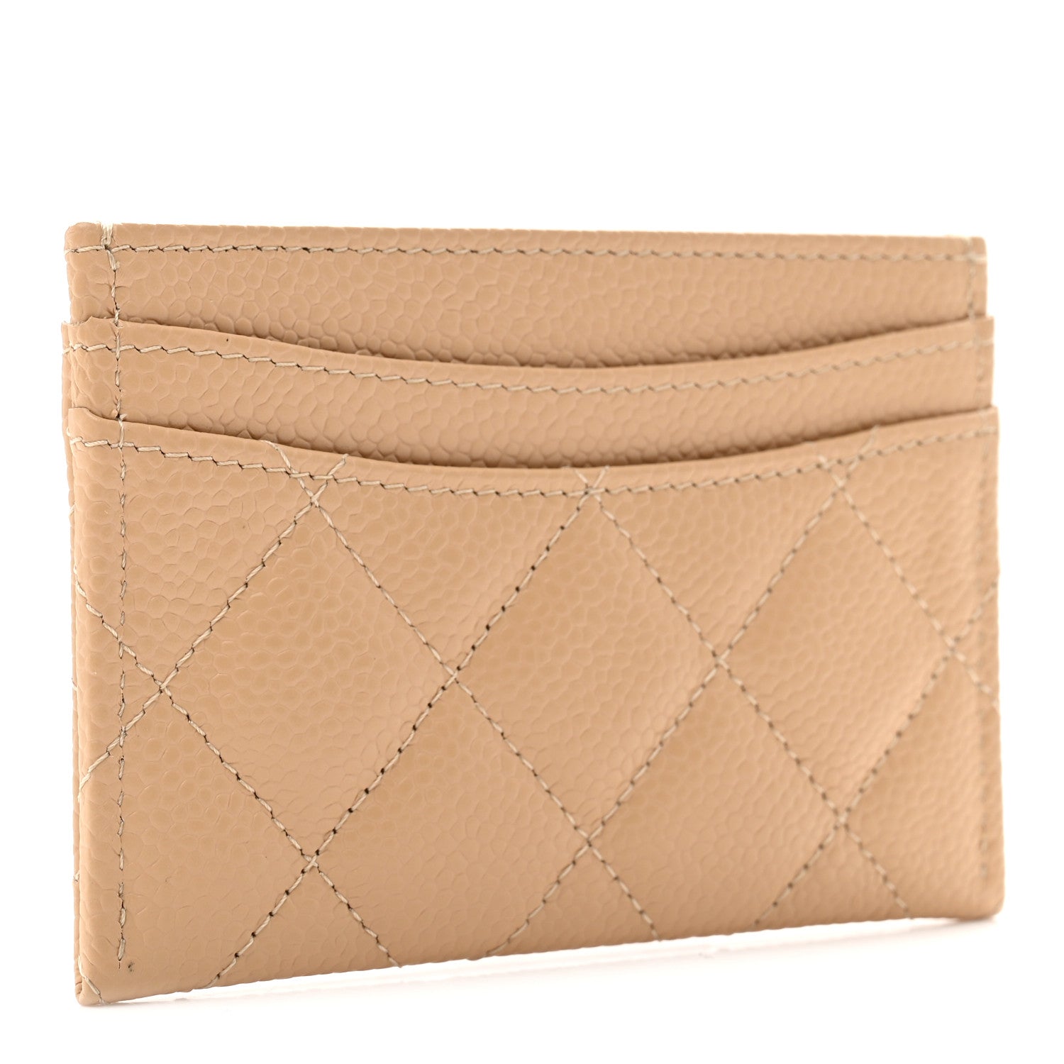 Chanel Caviar Quilted Card Holder Beige 3 of 8