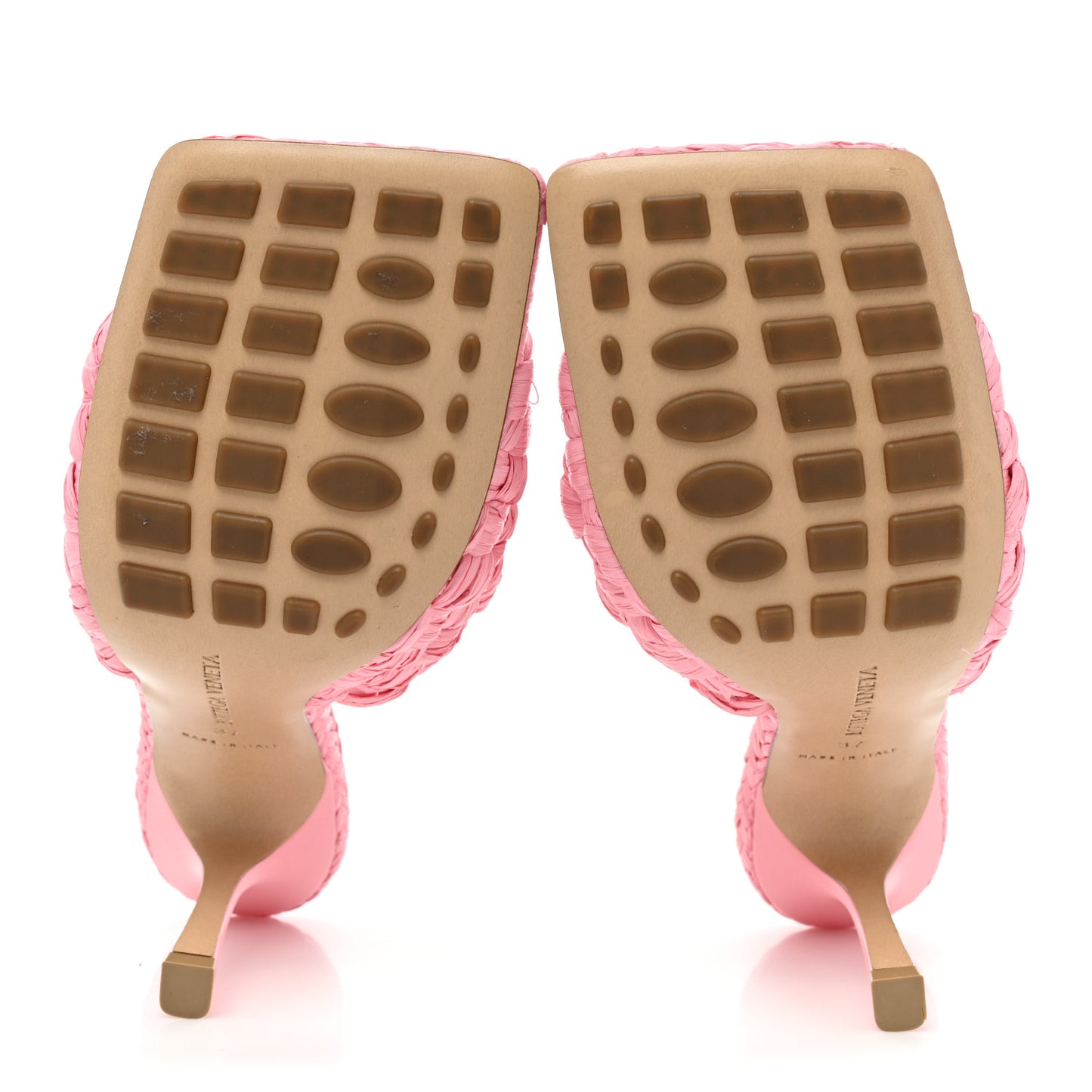 Raffia Twisted Intrecciato Stretch Mule Sandals 37 Blossom