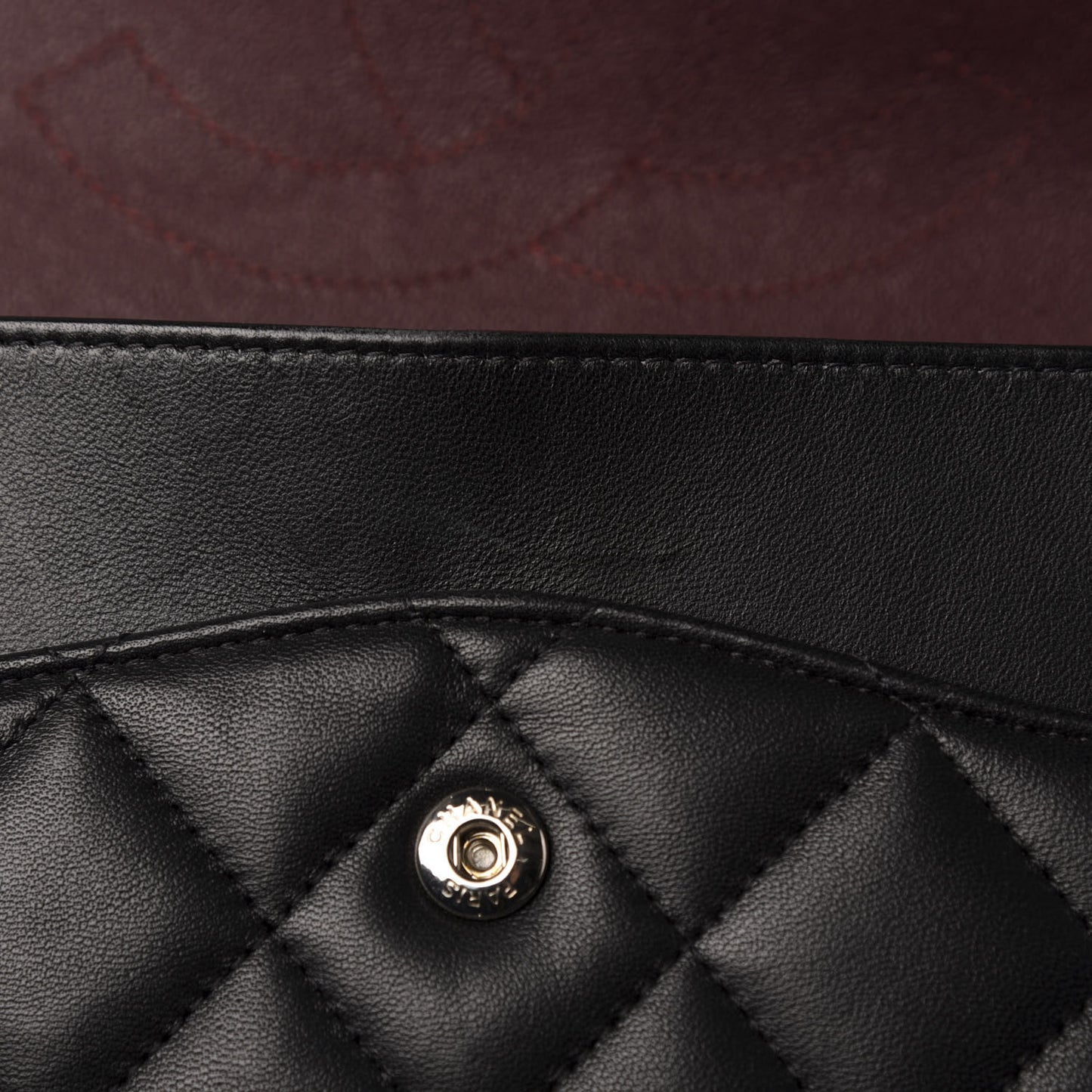 Lambskin Quilted Jumbo Double Flap Black