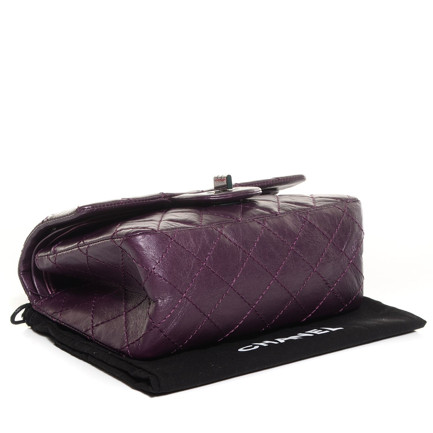 Chanel Aged Calfskin 2.55 Reissue 224 Flap Metallic Purple 4 of 8