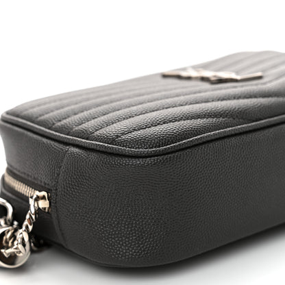 Saint Laurent Grain De Poudre Matelasse Monogram Mini Lou Camera Bag Asphalt 8 of 9