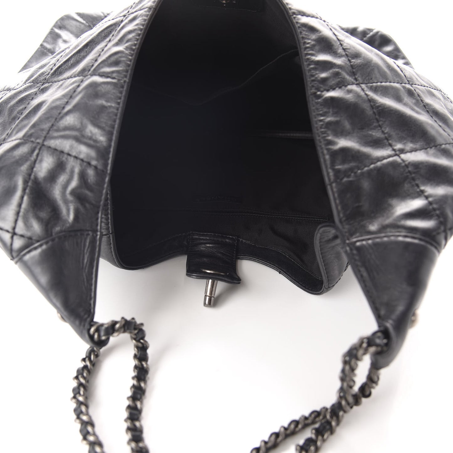 Aged Calfskin Quilted Coco Supple Hobo Black