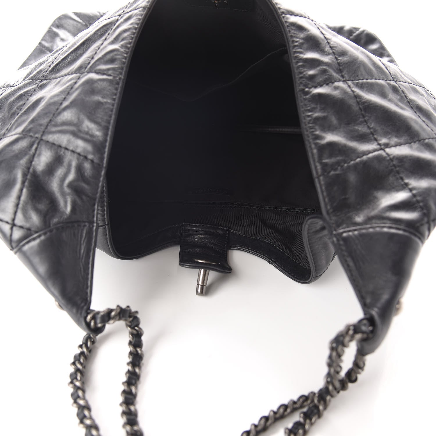 Chanel Aged Calfskin Quilted Coco Supple Hobo Black 5 of 10