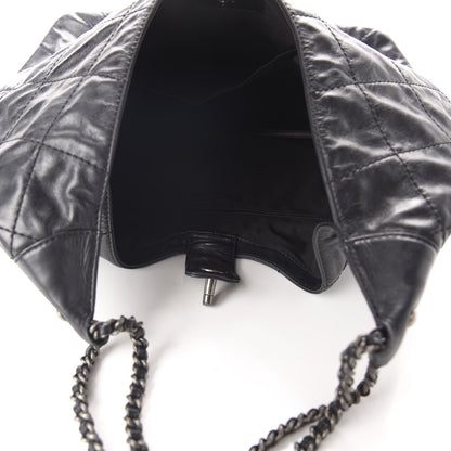 Chanel Aged Calfskin Quilted Coco Supple Hobo Black 5 of 10