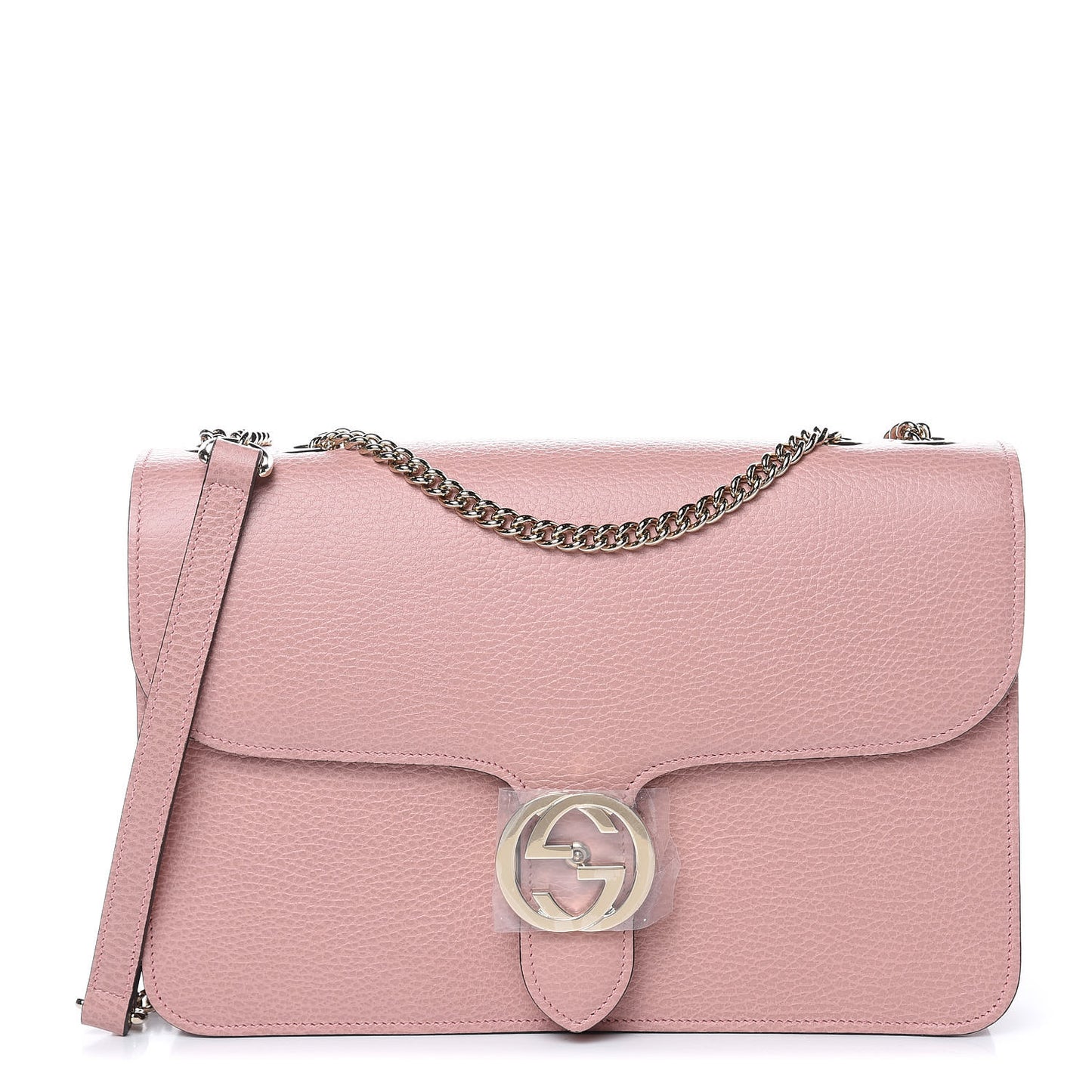 Dollar Calfskin Interlocking G Shoulder Bag Soft Pink