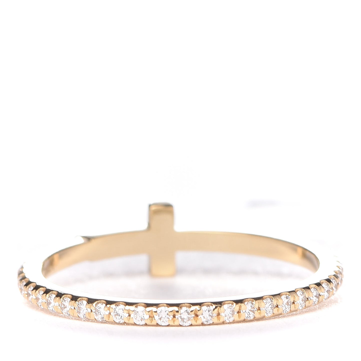 18K Yellow Gold Diamond T Wire Pave Ring 50 5.5