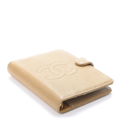Chanel Caviar Timeless CC Ring Agenda Planner Beige 4 of 15