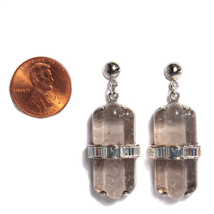 Louis Vuitton Wrapped Resin Drop Earrings Silver 2 of 4