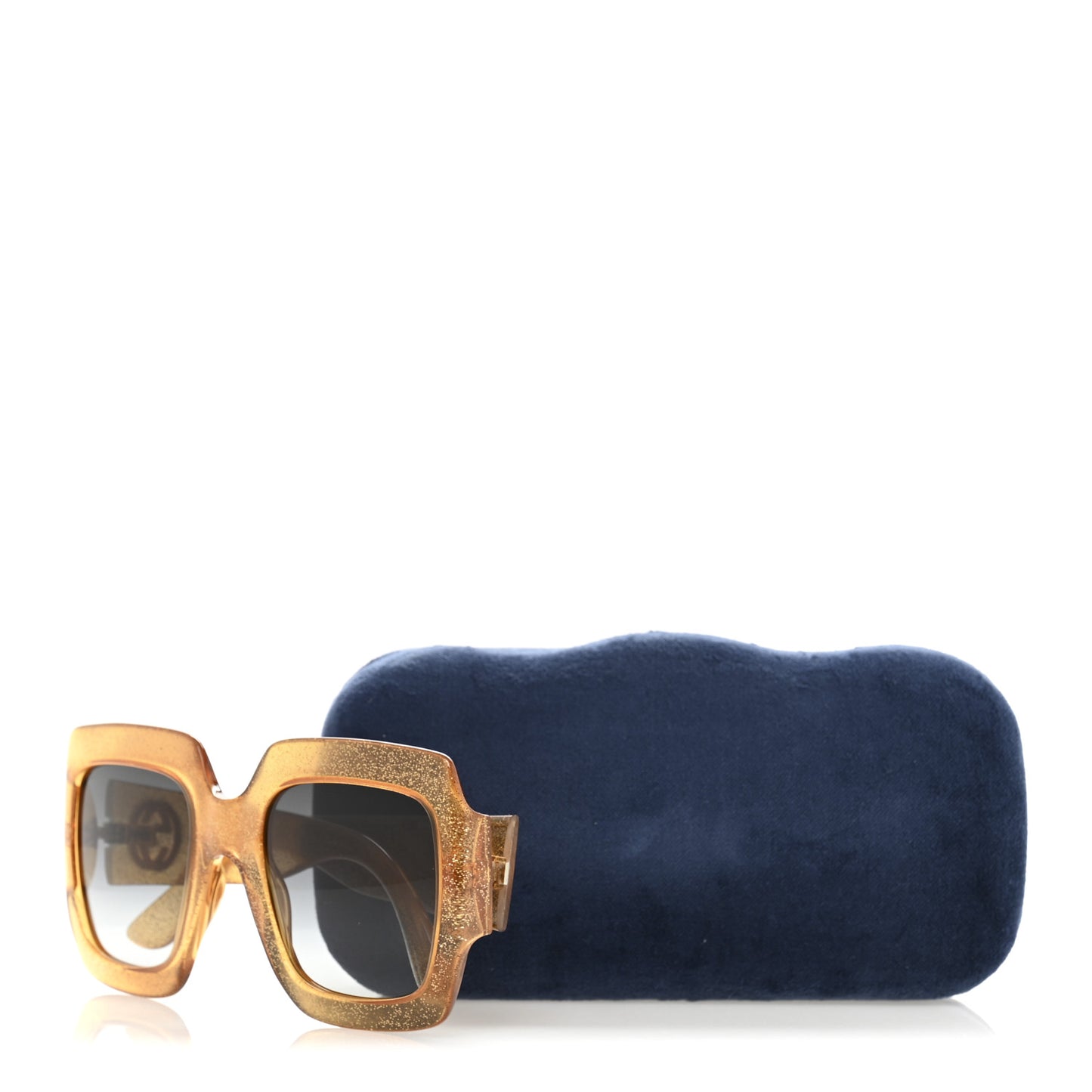 Acetate Square Frame Sunglasses GG0053S Glitter Gold