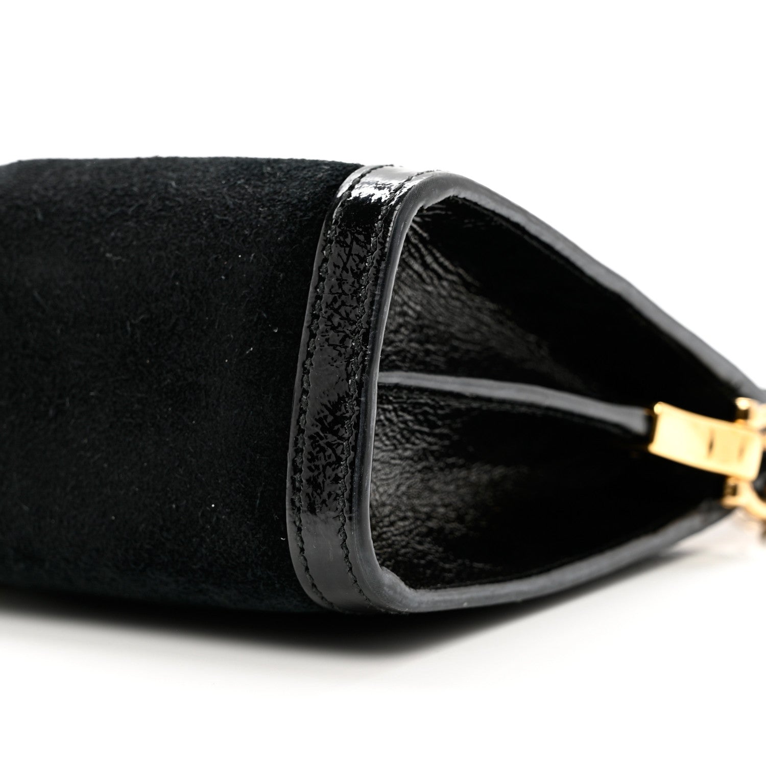 Gucci Suede Patent GG Web Small Ophidia Chain Shoulder Bag Black 8 of 12