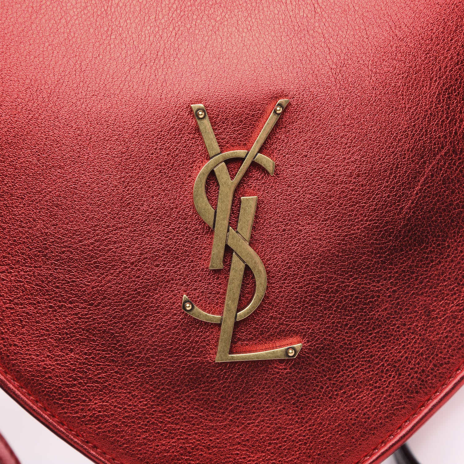 Saint Laurent Metallic Calfskin Heart Monogram Crossbody Black Rouge 8 of 11