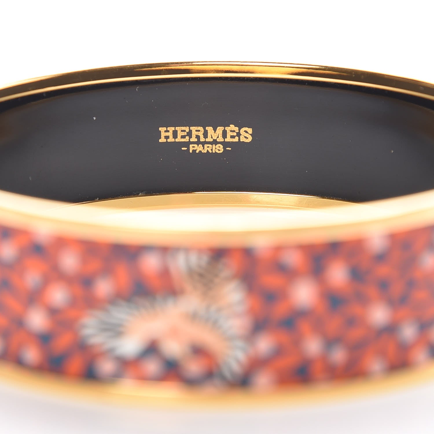 Hermes Enamel Printed Wide Dans un Jardin Anglais Bracelet 70 4 of 5