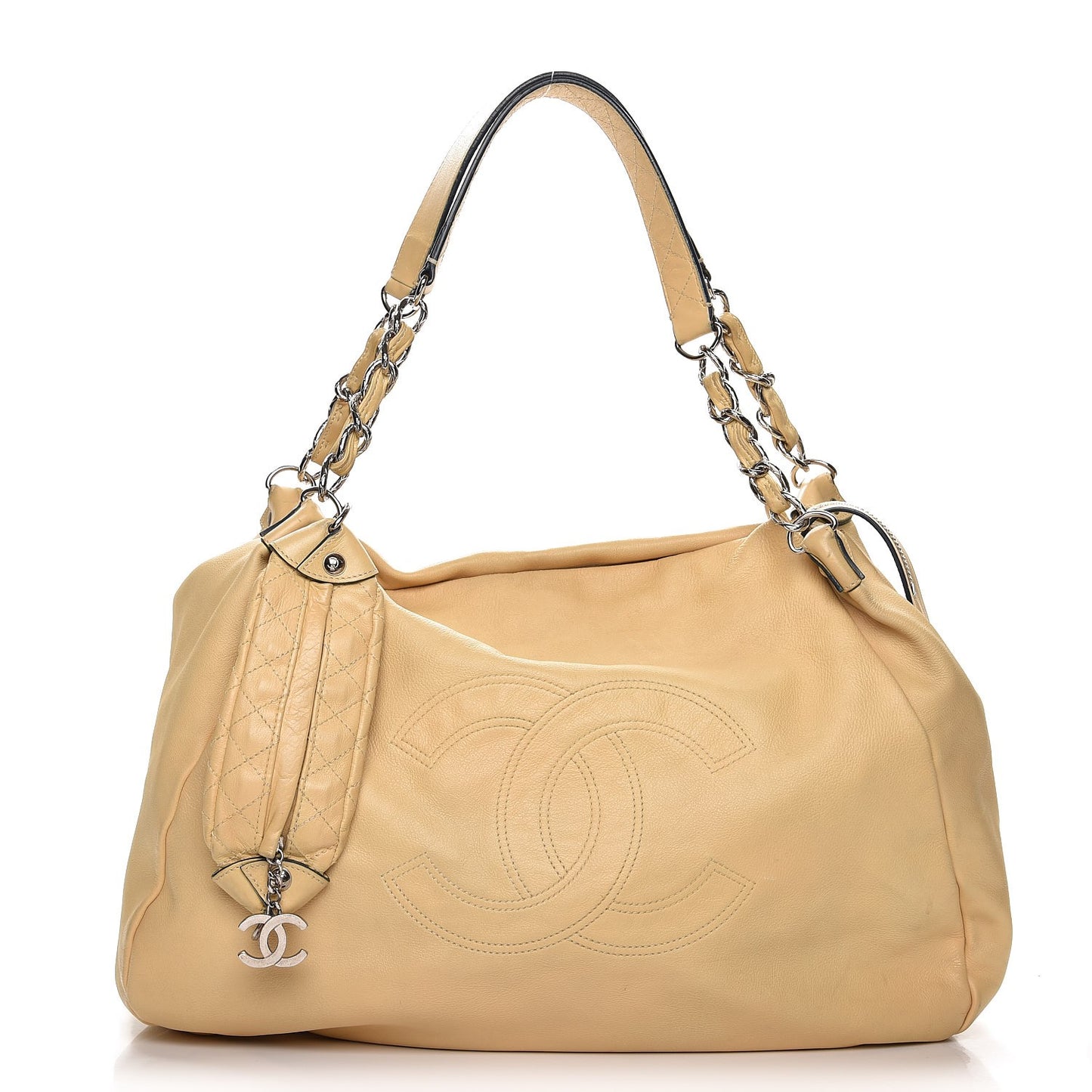 Lambskin Edgy Large Hobo Beige