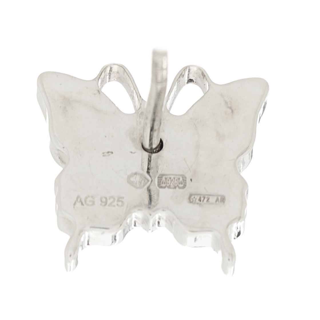 Sterling Silver Trademark Butterfly Stud Earrings