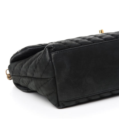 Chanel Iridescent Calfskin Surpique Chevron Large Flap Black 6 of 10