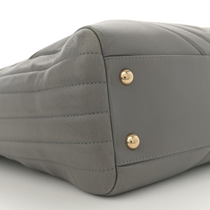 Chanel Calfskin Chevron Quilted Statement Shopping Tote Grey 11 of 12