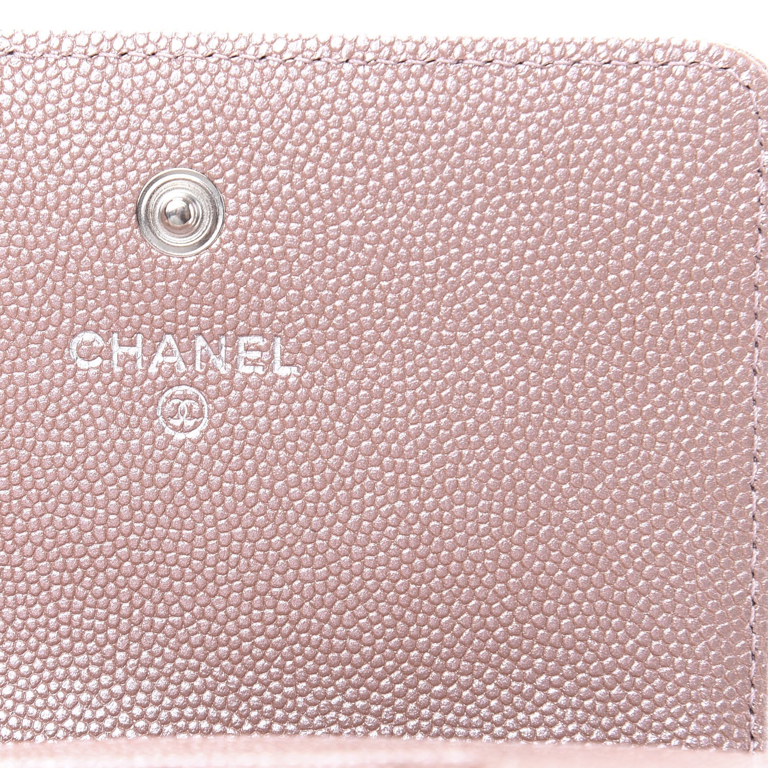 Chanel Metallic Caviar Chevron Quilted Vintage Mademoiselle Flap Card Holder Pink 6 of 9