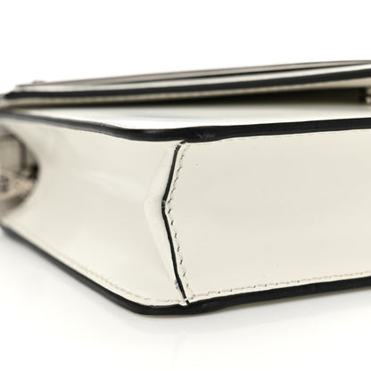 Prada Spazzolato Triangle Logo Plate Flap Chain Crossbody Bag White 9 of 10