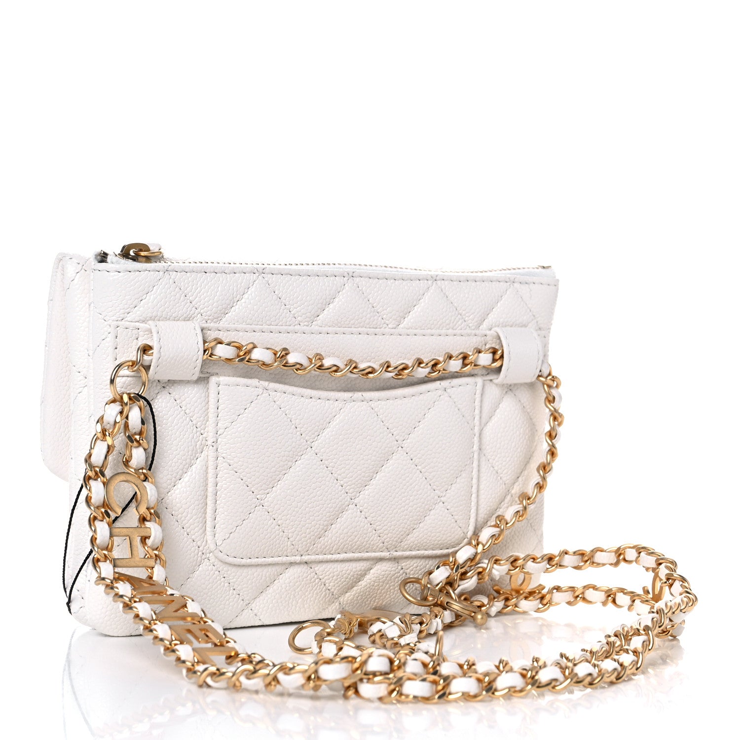 Chanel Shiny Caviar Pick Me Up Flap Belt Bag White 3 of 10