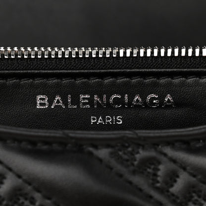 Balenciaga Calfskin Logo Matelasse S BB Round Shoulder Bag Black 6 of 8
