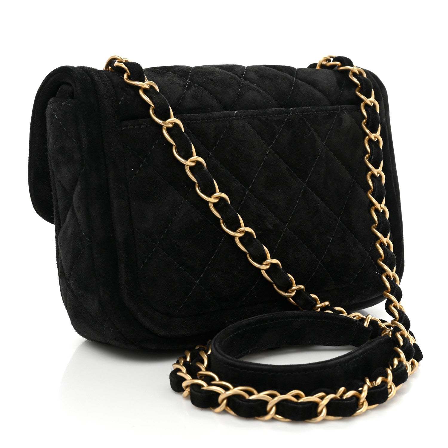 Chanel Suede Quilted Mini Double Frame Flap Black 3 of 16