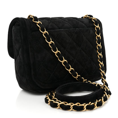 Chanel Suede Quilted Mini Double Frame Flap Black 3 of 16