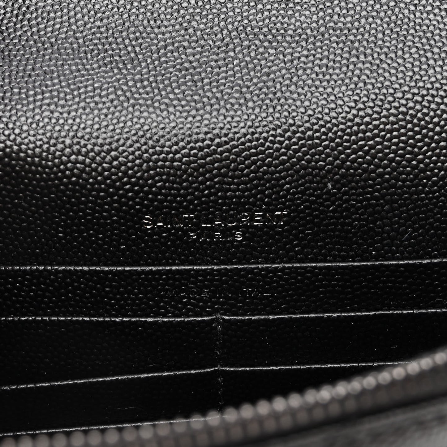 Grain De Poudre Matelasse Chevron Monogram Monochrome Envelope Chain Wallet Black