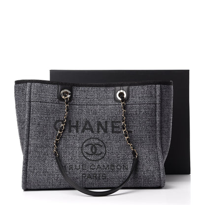 Chanel Woven Straw Raffia Small Deauville Tote Charcoal 11 of 11