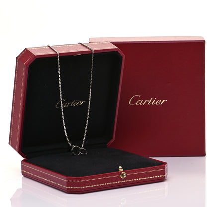 Cartier 18K White Gold Diamond Interlocking LOVE Necklace 7 of 7