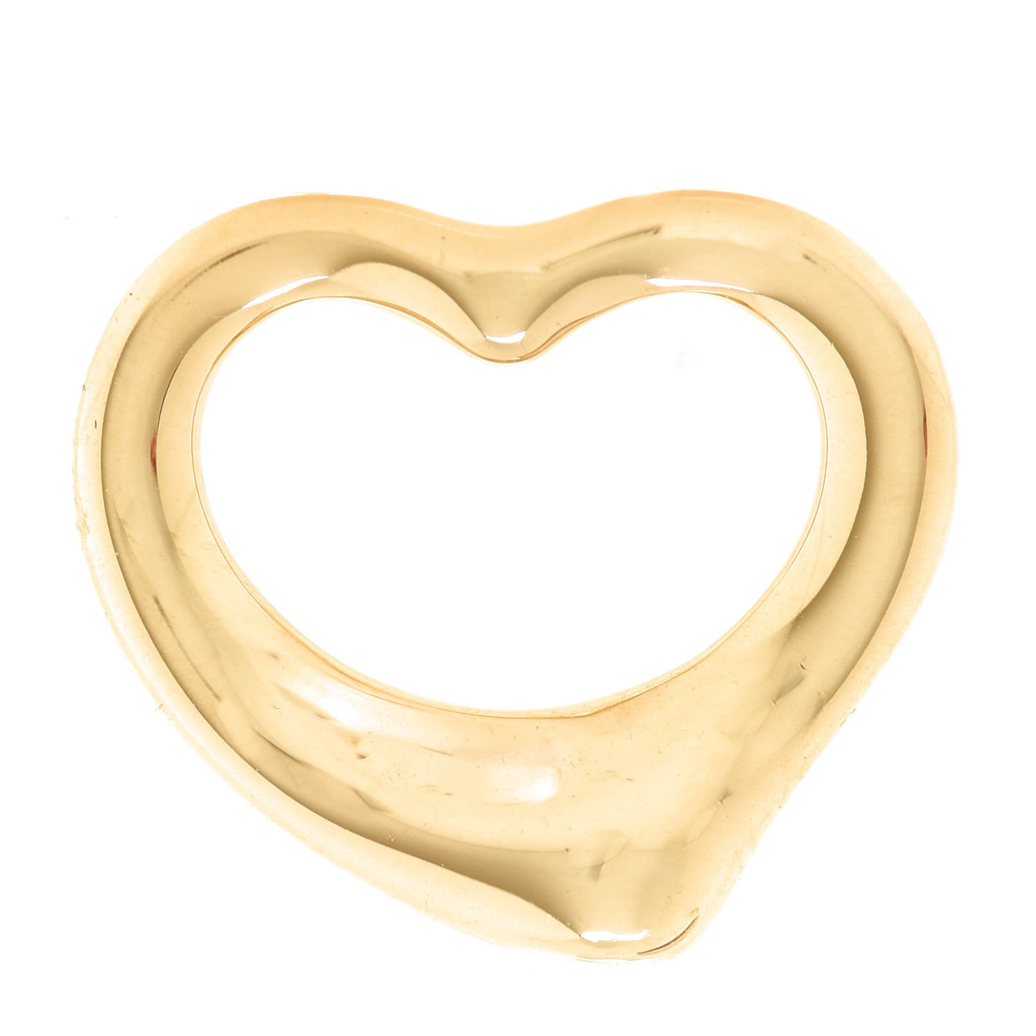 Tiffany 18K Yellow Gold 16mm Elsa Peretti Open Heart Pendant 1 of 3