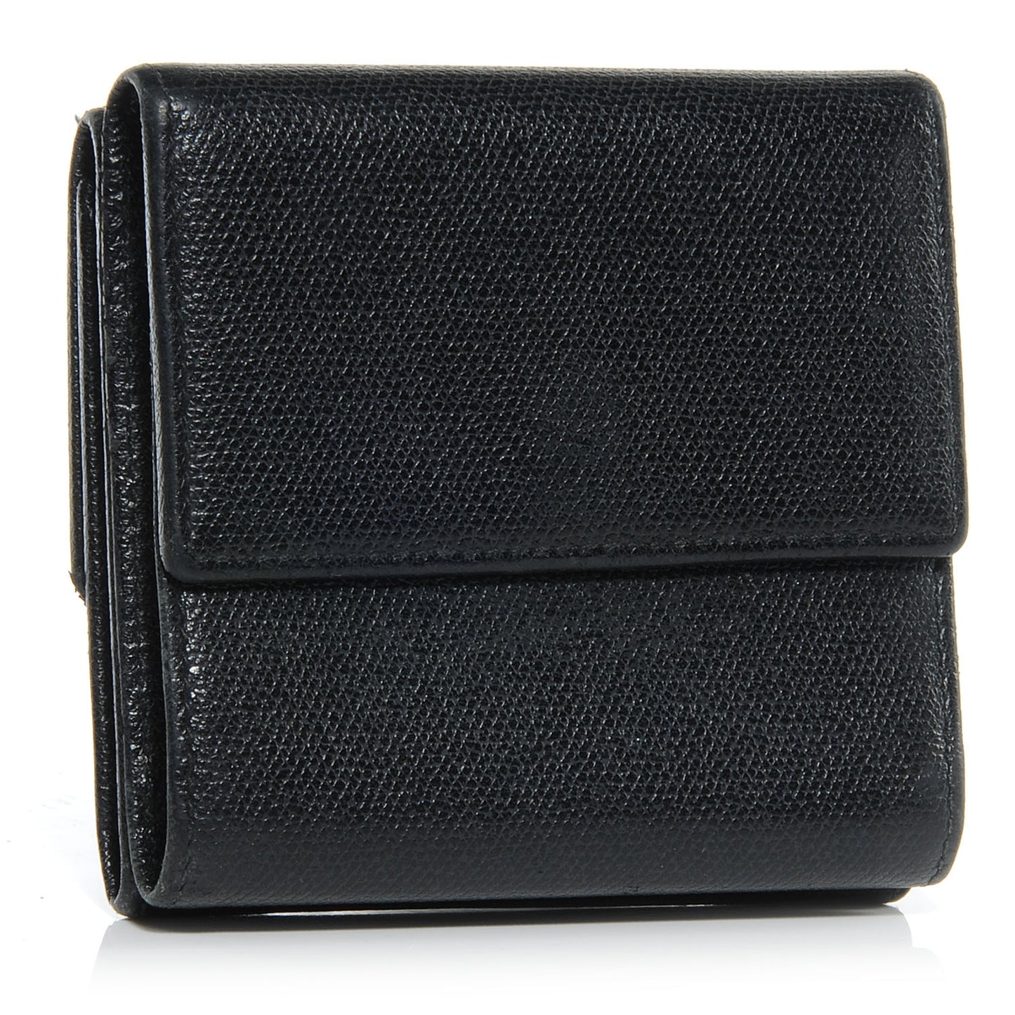 Leather CC Compact Wallet Black