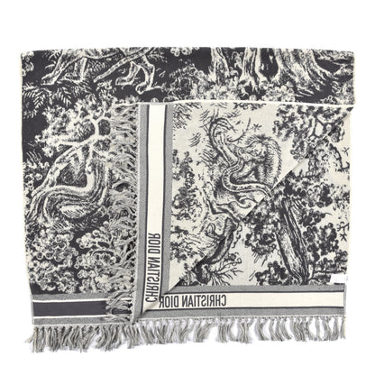 Christian Dior Cotton Toile De Jouy Reverse Towel Grey Ivory 2 of 5