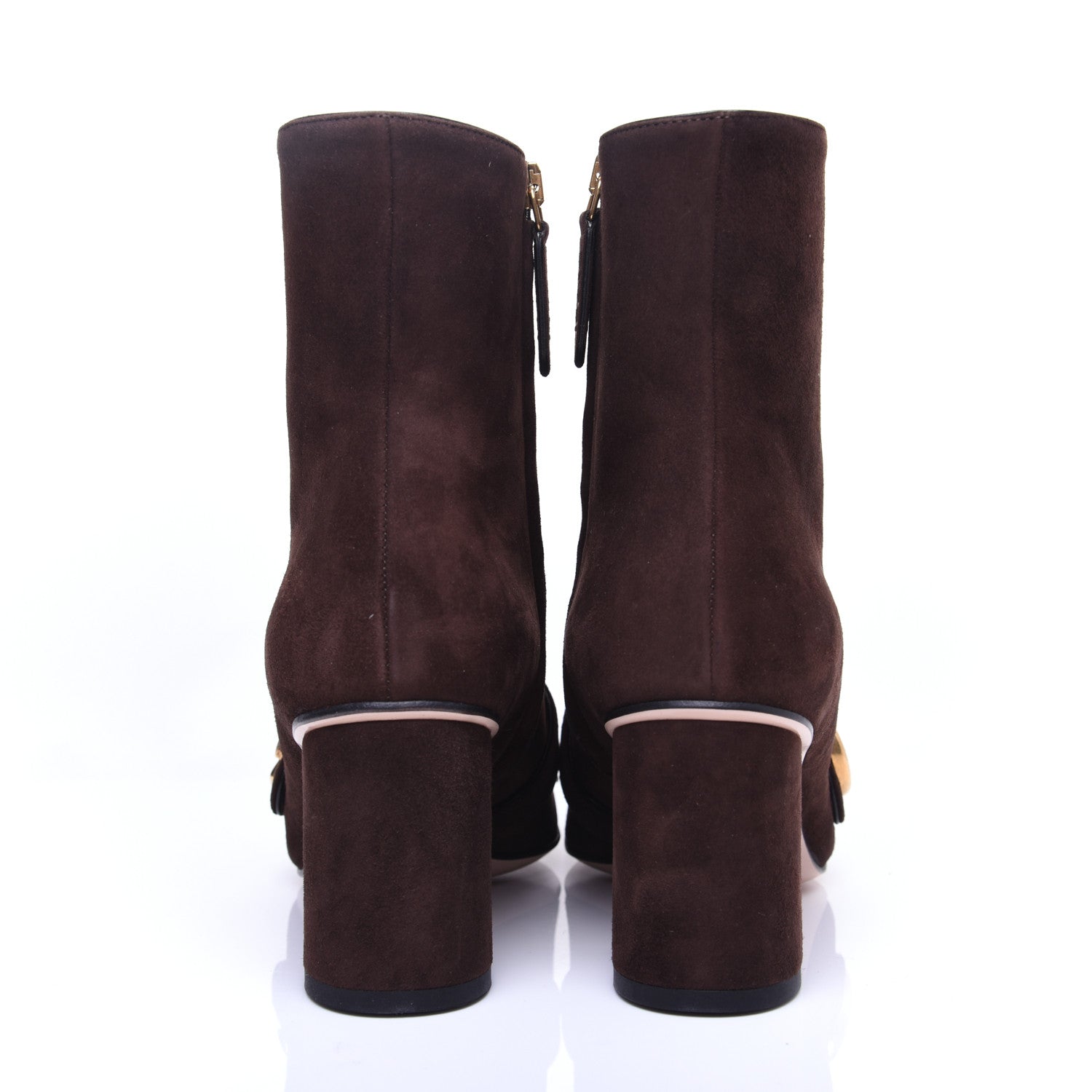 Gucci Kid Scamosciato GG Marmont Fringe 75mm Ankle Boots 38 Cocoa 4 of 13