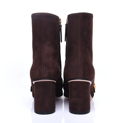 Gucci Kid Scamosciato GG Marmont Fringe 75mm Ankle Boots 38 Cocoa 4 of 13