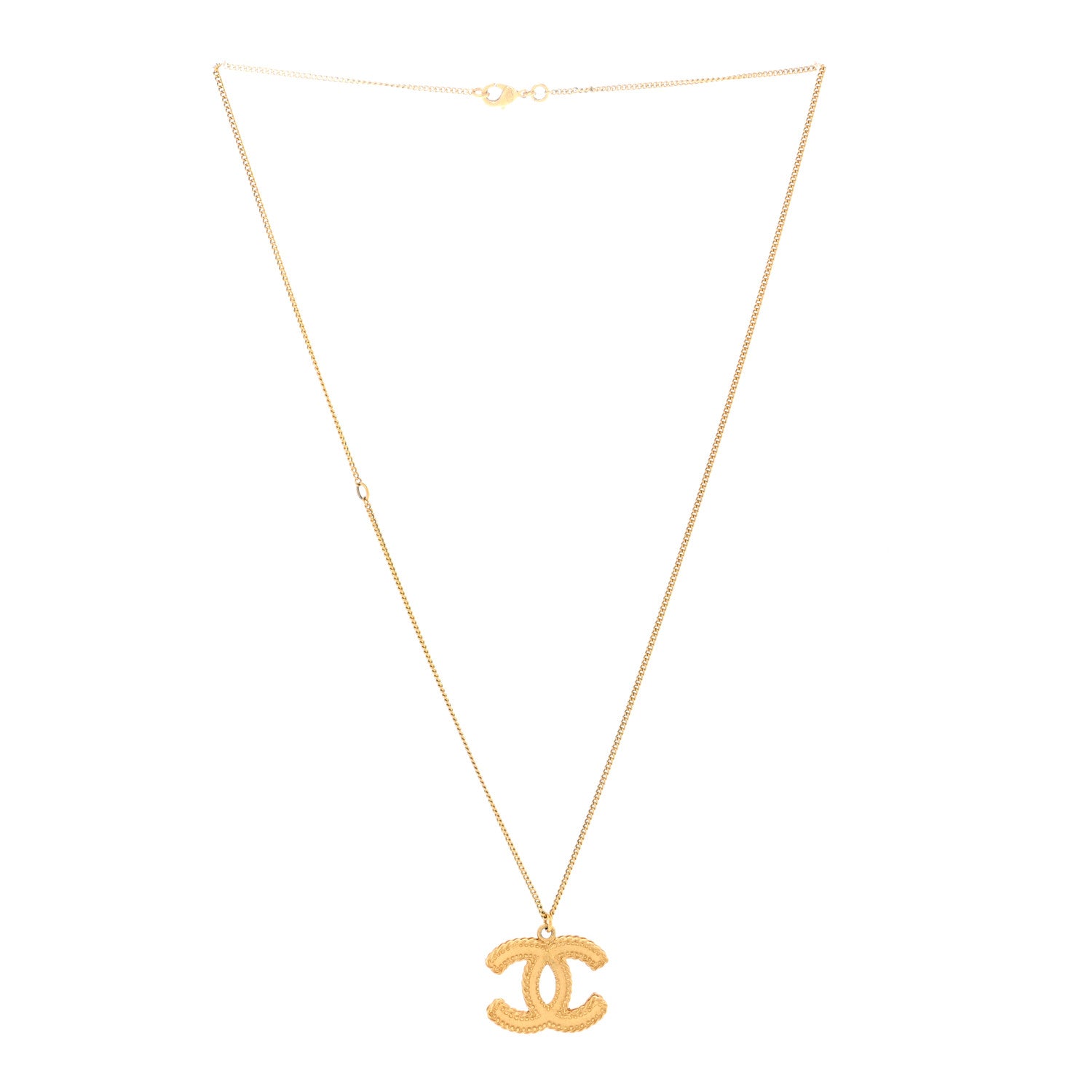 Chanel CC Necklace Matte Gold 3 of 5