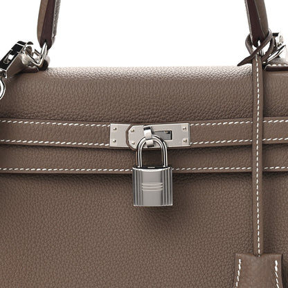 Hermes Togo Kelly Retourne 25 Etoupe 9 of 11
