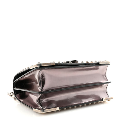 Prada Metallic Vitello Calfskin Cahier Bag Ferro Cuoio 4 of 9