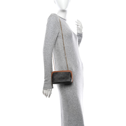 Celine Triomphe Canvas Lambskin Clutch On Chain Tan 2 of 10