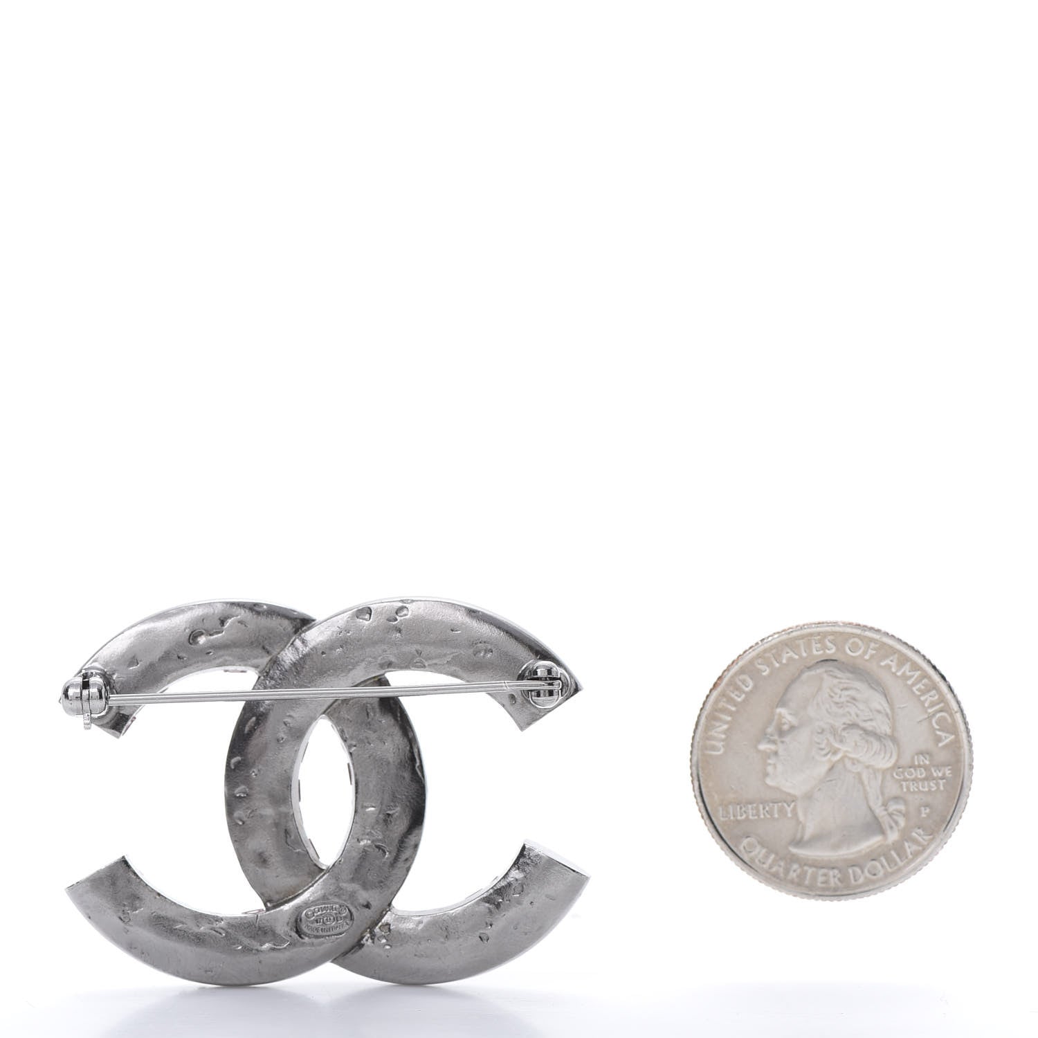Chanel Ruthenium Crystal CC Brooch Red 3 of 5