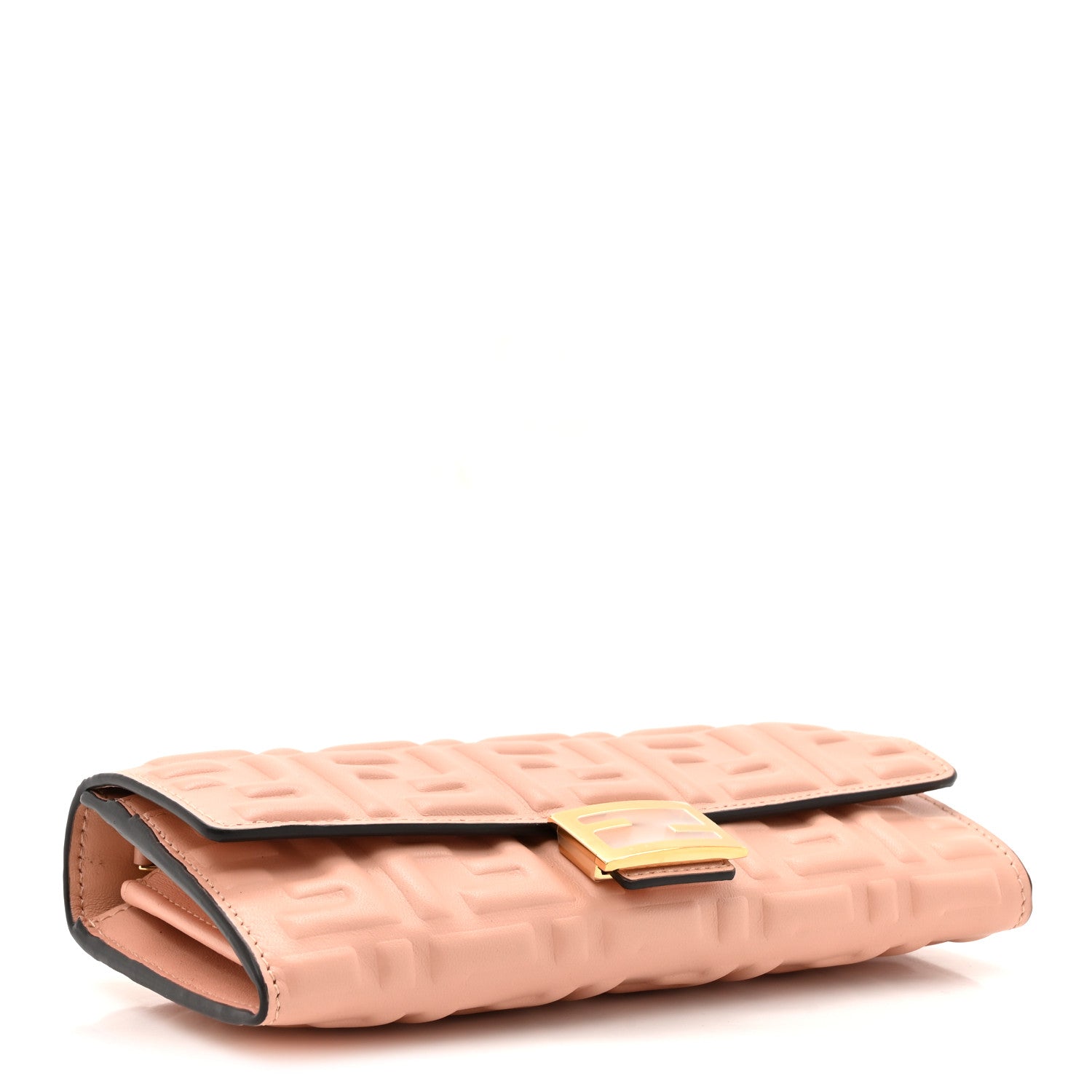 Fendi Nappa Matisse FF Embossed Continental Wallet On Chain Light