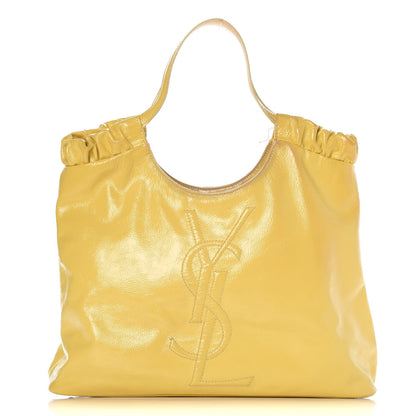 Saint Laurent Patent Belle de Jour Cabas Tote Yellow 1 of 16