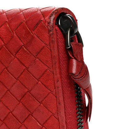 Bottega Veneta Nappa Intrecciato Zip Around Wallet Red 10 of 10