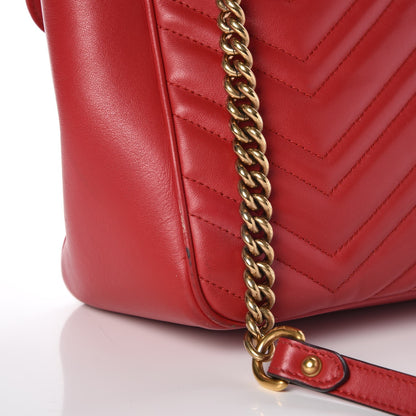 Gucci Calfskin Matelasse Large GG Marmont Shoulder Bag Hibiscus Red 11 of 14