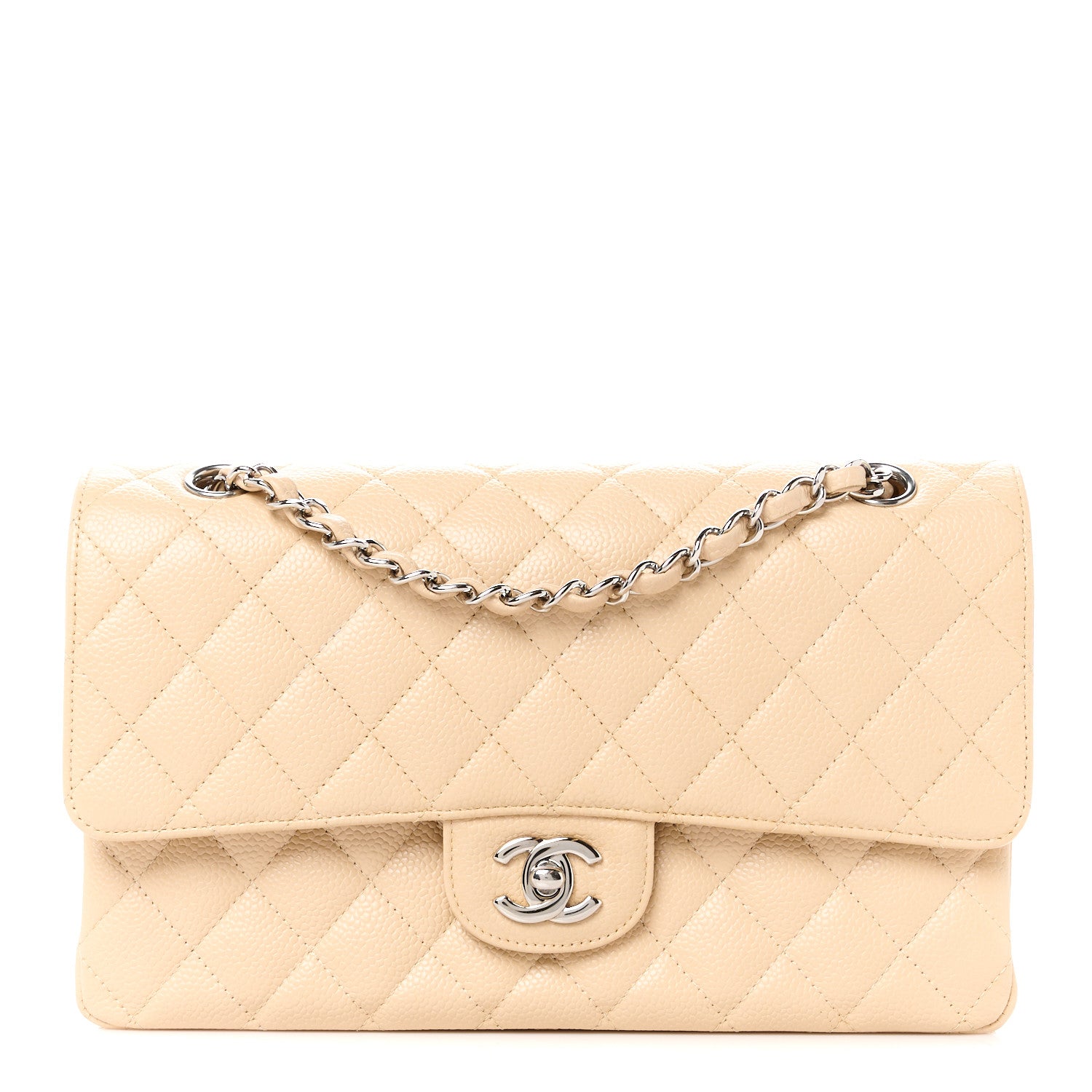 Chanel Caviar Quilted Medium Double Flap Beige 1 of 12