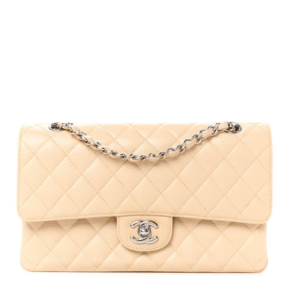 Chanel Caviar Quilted Medium Double Flap Beige 1 of 12