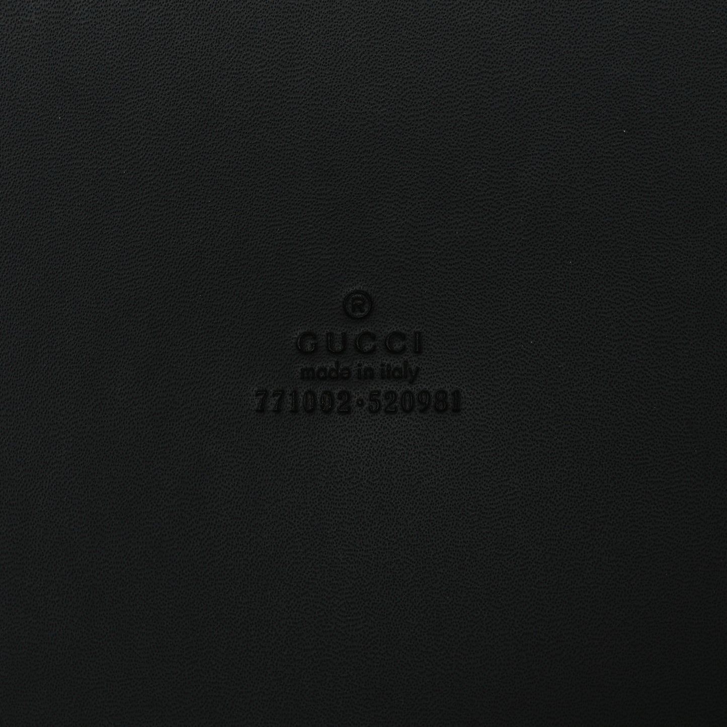 Calfskin Cut Out GG Embossed Medium Duffle Bag Black